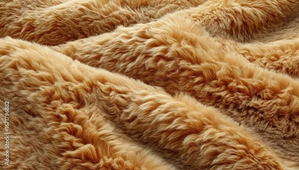 Obraz Close-up view of a textured faux fur fabric.