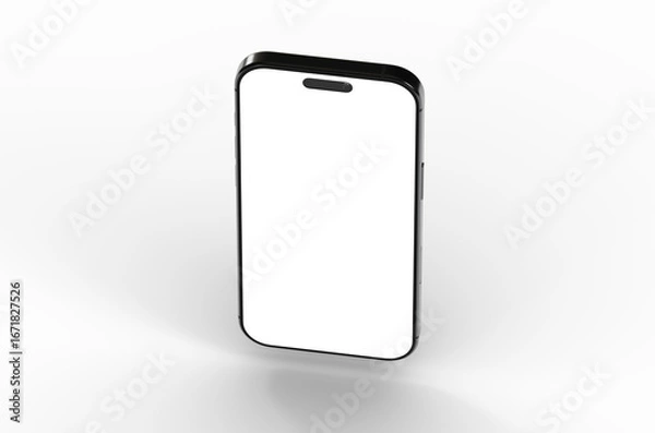 Fototapeta High-quality image of a modern smartphone with a blank screen, perfect for app presentations or website mockups.
