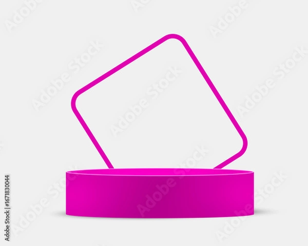 Obraz Purple Podium with Modern 3D Frame Background