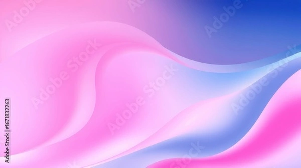 Fototapeta Abstract Pink And Blue Gradient Background With Curved White Lines Ideal For Digital Design