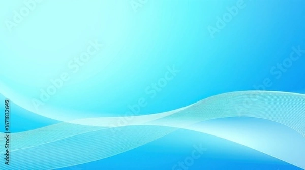 Fototapeta Abstract White And Blue Gradient Background With Curved White Lines Ideal For Digital Design