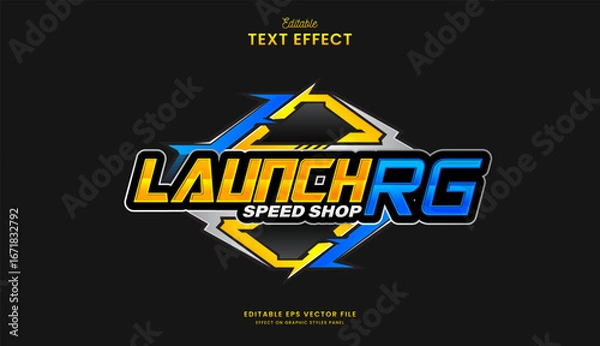Fototapeta decorative automotive launch racing editable text effect design