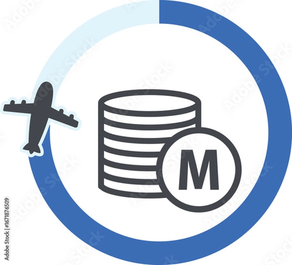 Fototapeta 海外旅行でマイルを貯めるイメージイラスト