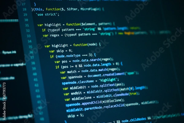 Obraz Kod oprogramowania komputerowego do programowania