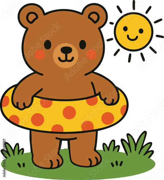 Obraz Cute bear with floatie