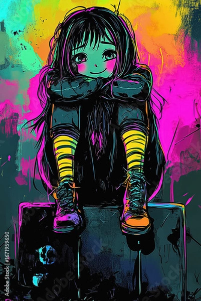 Fototapeta Young punk girl