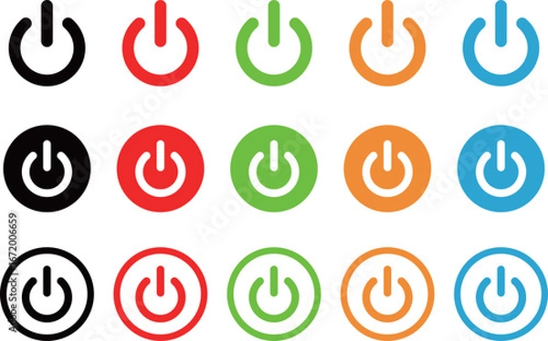 Obraz 電源アイコン　赤　セット