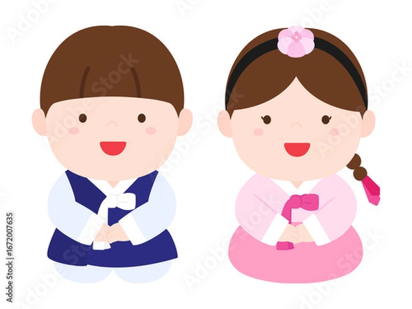 Obraz child in hanbok illustration