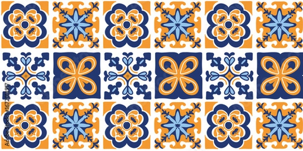 Obraz vector illustration vibrant Portuguese tiles