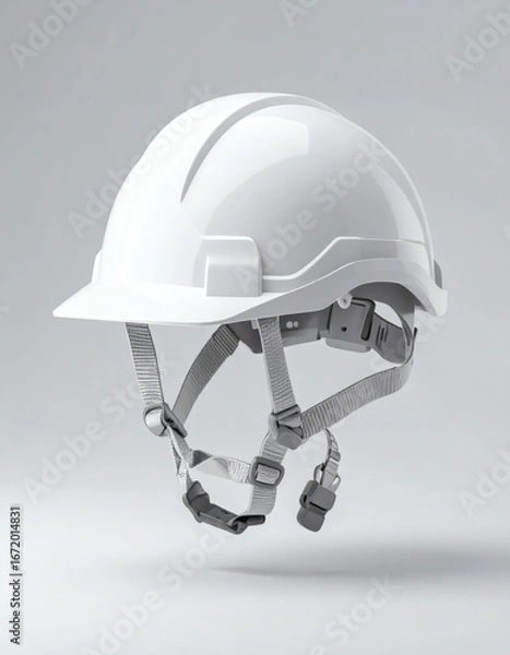 Fototapeta White safety helmet with advanced suspension system.
