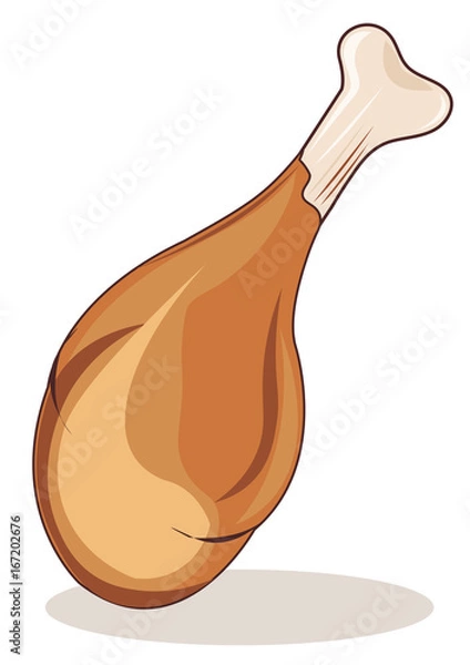 Obraz Roasted chicken leg