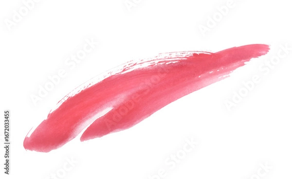 Obraz Red watercolor paint brush stroke isolated on transparent background. art and watercolor painting concept.