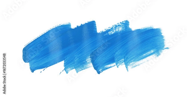 Obraz Blue watercolor paint brush stroke isolated on transparent background. art and watercolor painting concept.