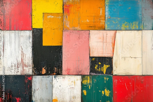 Fototapeta Abstract Art - Digital painting done with warm and cold colors