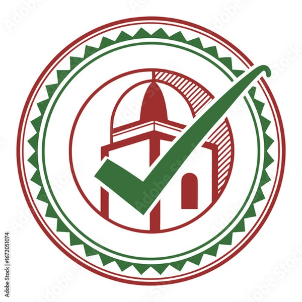 Obraz farm house stamp