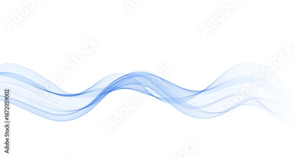 Fototapeta Abstract Background, Transparent Waved Lines. Soft Blue Smoke Wave BG. Colorful Gradient Flowing Wavy Lines. Vector illustration.