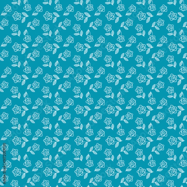 Obraz seamless blue sky  floral  pattern