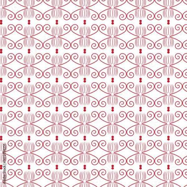 Obraz Seamless Red Ornamental Pattern