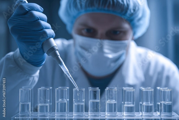 Fototapeta Vaccine production facility reveals advanced research and development in laboratory science and technology