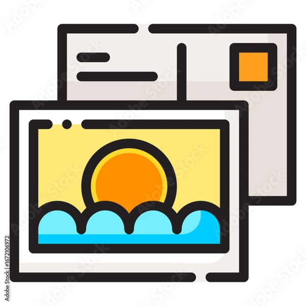 Obraz Travel Icon Set. This is lineal color icon style. 