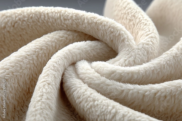 Fototapeta Soft Beige Recycled Forest Polyester Fleece Fabric Texture

