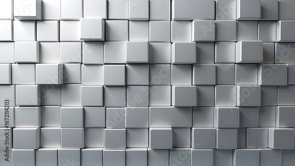 Fototapeta Aluminum Cubes Wall with Anodized Surface Finish