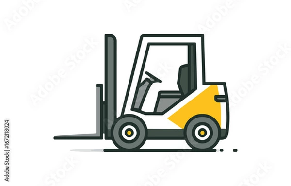 Fototapeta Forklift illustration isolated on black background