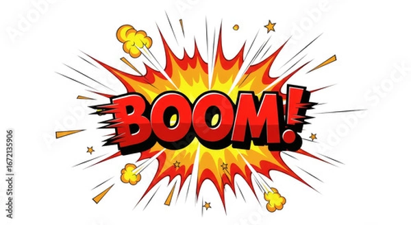 Obraz Comic style boom explosion with vibrant colors and dynamic design