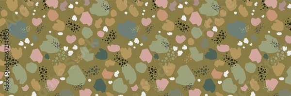 Fototapeta Abstract seamless pattern vector drawing with organic shapes. Modern art background for textile, print, package, fabric.