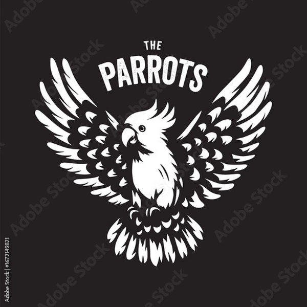 Obraz Vintage illustration of a parrot logo