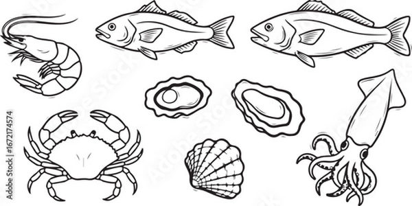 Obraz set of vector sea animals