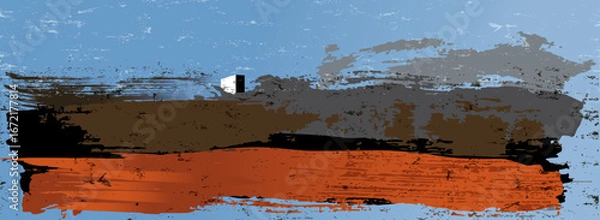 Obraz abstract background, with paint strokes, splashes and geometric lines