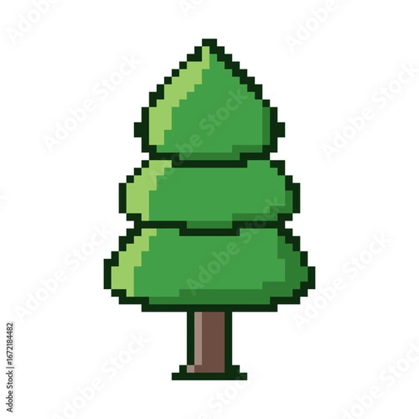 Fototapeta Pixel art pine tree
