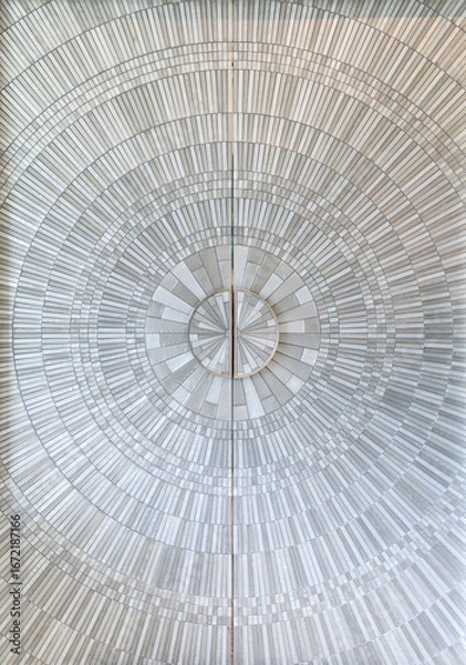 Fototapeta Abstract Circular Pattern Wall with Modern Architectural Lines