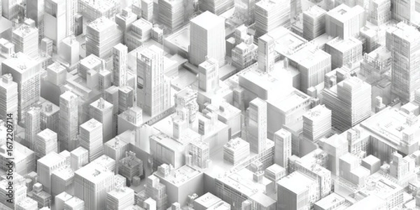 Obraz Abstract cityscape, isometric view