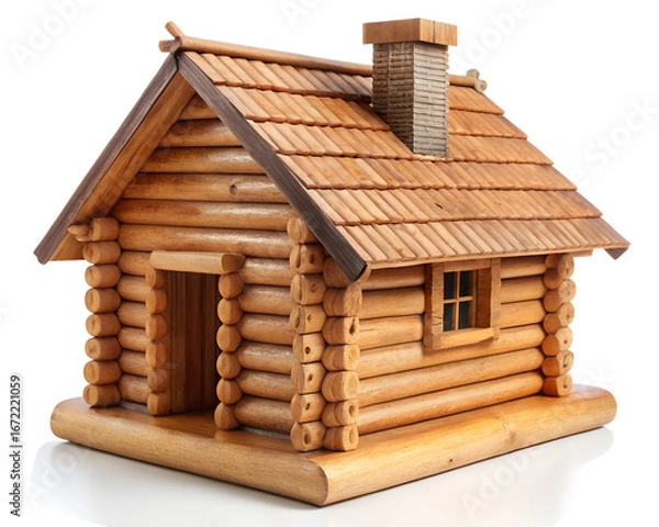 Fototapeta wooden toy house isolated on white background. PNG Transparent file type with high definition quality And vibrant color grading Available.