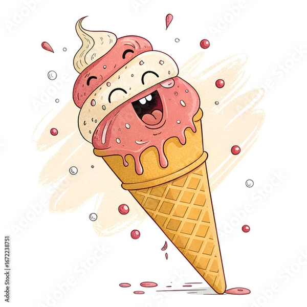 Fototapeta ice cream  illustration isolated on white background. PNG Transparent file type with high definition quality And vibrant color grading Available.