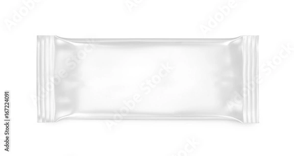 Obraz Пакет из белого полиэтилена, шоколад, 3D иллюстрация