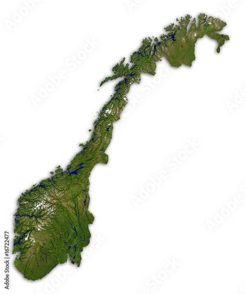 Obraz Mapa Norwegii 3D df