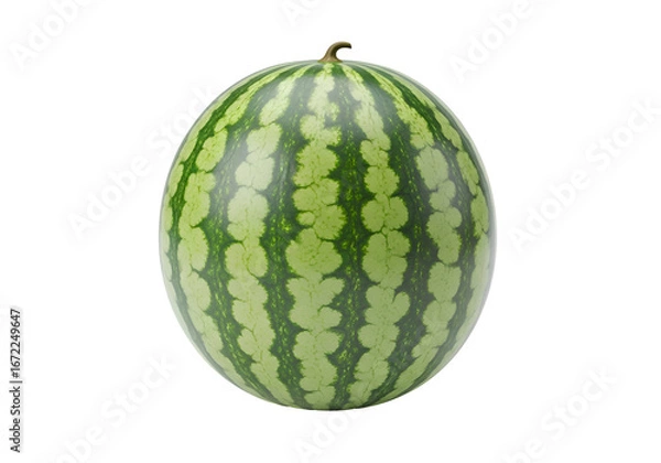 Obraz Fresh Whole Watermelon Isolated on White Background.