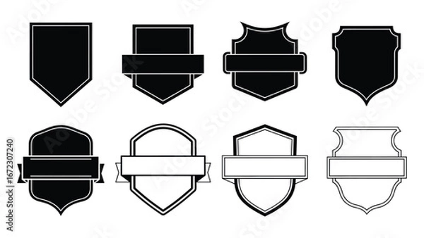 Obraz Shield Badge Set Vector Graphics for Branding & Design