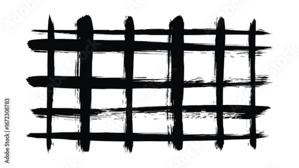 Obraz Abstract Black Ink Grid Hand-painted Texture, Vector EPS