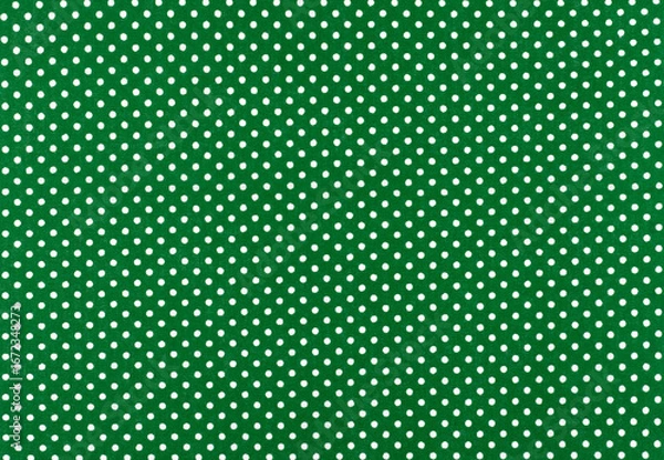 Obraz Green Background With White Polka Dot Pattern