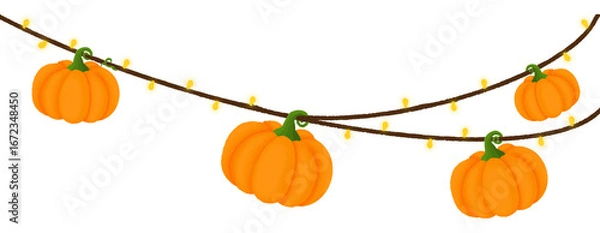 Obraz Pumpkin string lights decoration