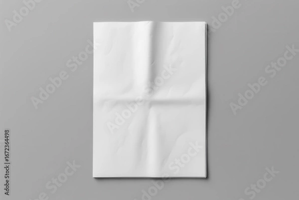 Obraz Folded newspaper mockup on gray background