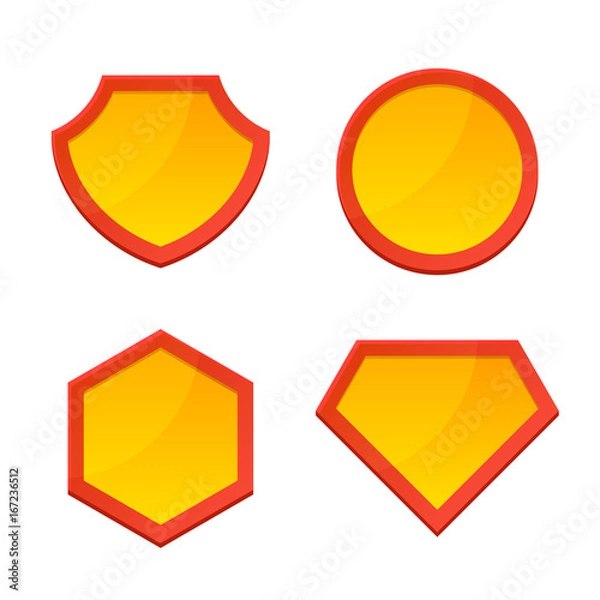Obraz Blank Superhero Logo Template Set. Vector