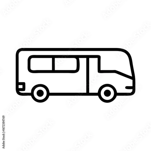 Fototapeta Travel Bus Icon Vector Illustration for Transportation and Tourism Design