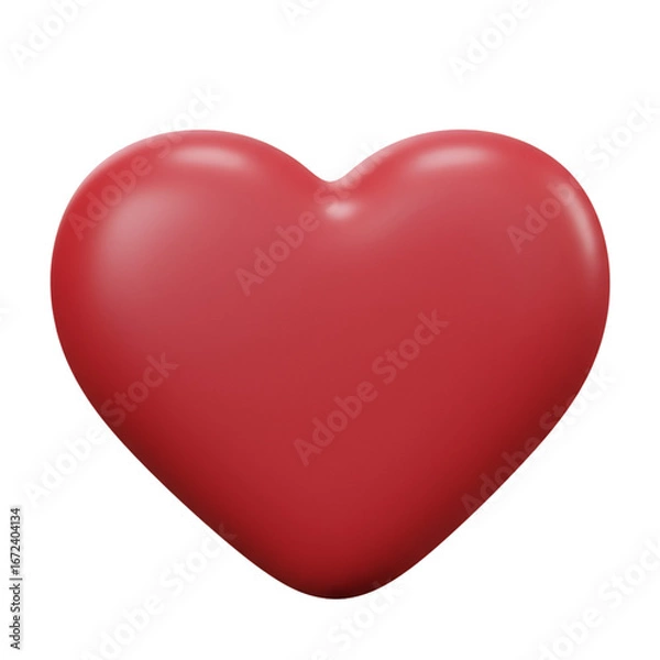 Fototapeta Red heart isolated on transparent background