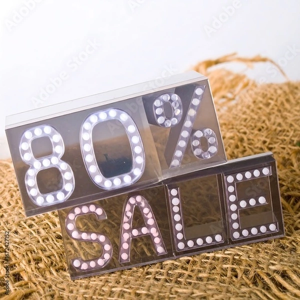 Obraz Sale sign on a burlap background