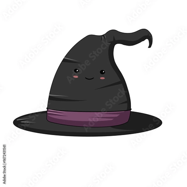 Obraz cute halloween witch hat with transparent background